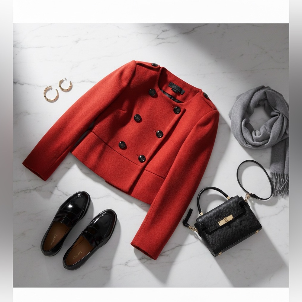Women’s Red Wool Padded Coat